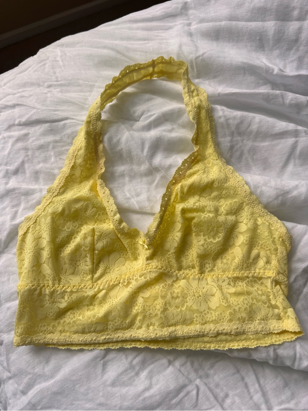 Victoria's Secret Yellow Lace Halter Bralette